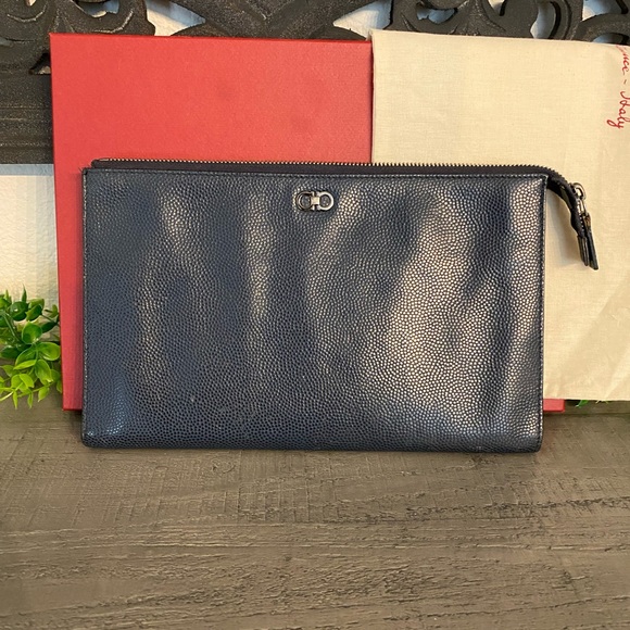 Salvatore Ferragamo Black Clutch - Picture 1 of 11